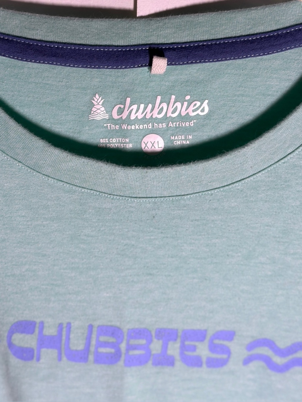 chubbies Mint Green T‑Shirt with Purple Logo